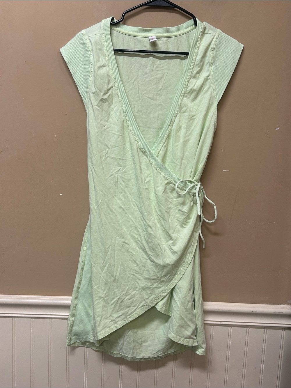 Daily Practice Anthropologie Montauk Wrap Dress Womens Medium Lime Green